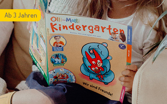 Mädchen mit Olli und Molli Kindergarten Kinderzeitschrift